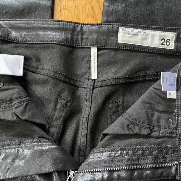 rag & bone Casey Coated High Rise Ankle Flare Jeans, NWOT - Picture 8 of 13
